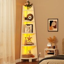 Led Lighted Corner Shelving Unit Wayfair